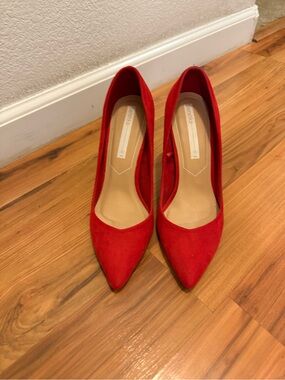 Bershka Red Pointed-Toe Stiletto Pumps